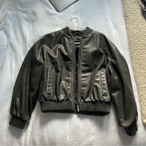 Faux Leather Bomber Jacket - Zara